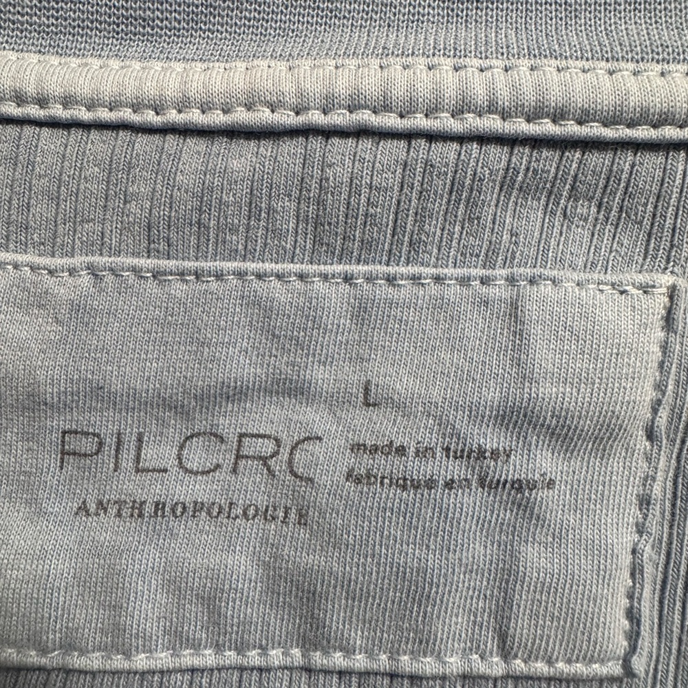 Anthropologie Pilcro Evanna Ribbed light blue long sleeve top size Large - Picture 2 of 10